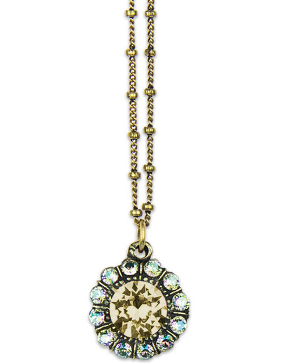 Anne Koplick NK4718 Faceted Gold Tone Necklace petite gold Swarovski crystal necklace