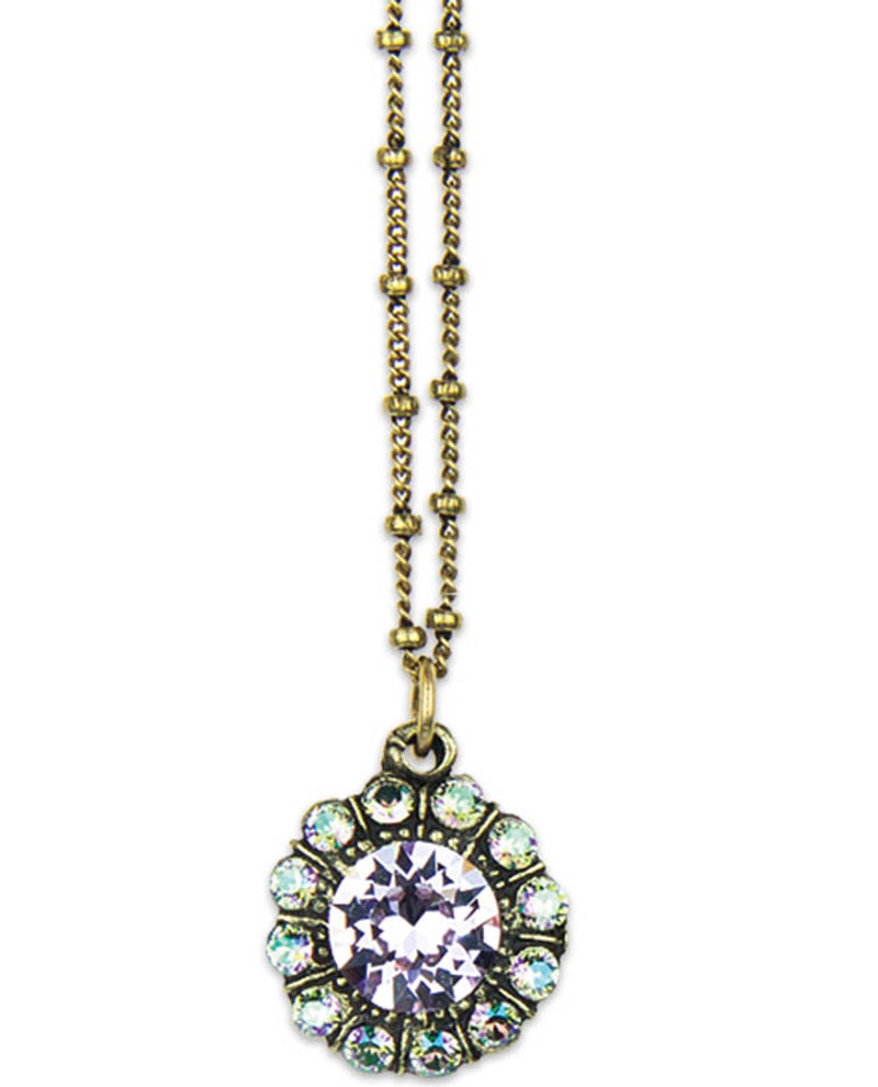 Anne Koplick NK4718 Faceted Gold Tone Necklace petite violet Swarovski crystal necklace