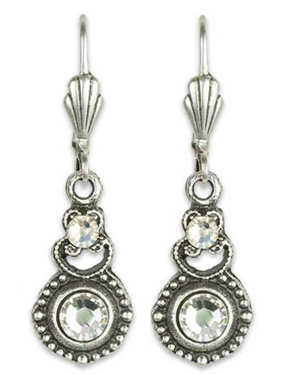 Anne Koplick ES09 Pendulum Wire Earring clear Swarovski crystal earrings