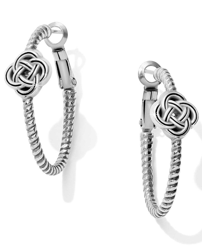 Brighton JA4940 Interlok Knot Rope Hoop Earrings silver hoop earrings