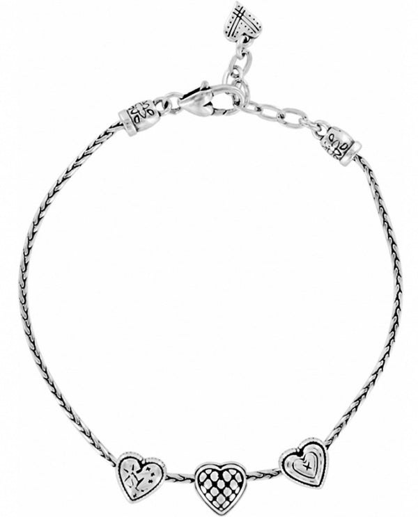 Brighton J90160 Enchanted Hearts Anklet delicate silver ankle bracelet with hearts
