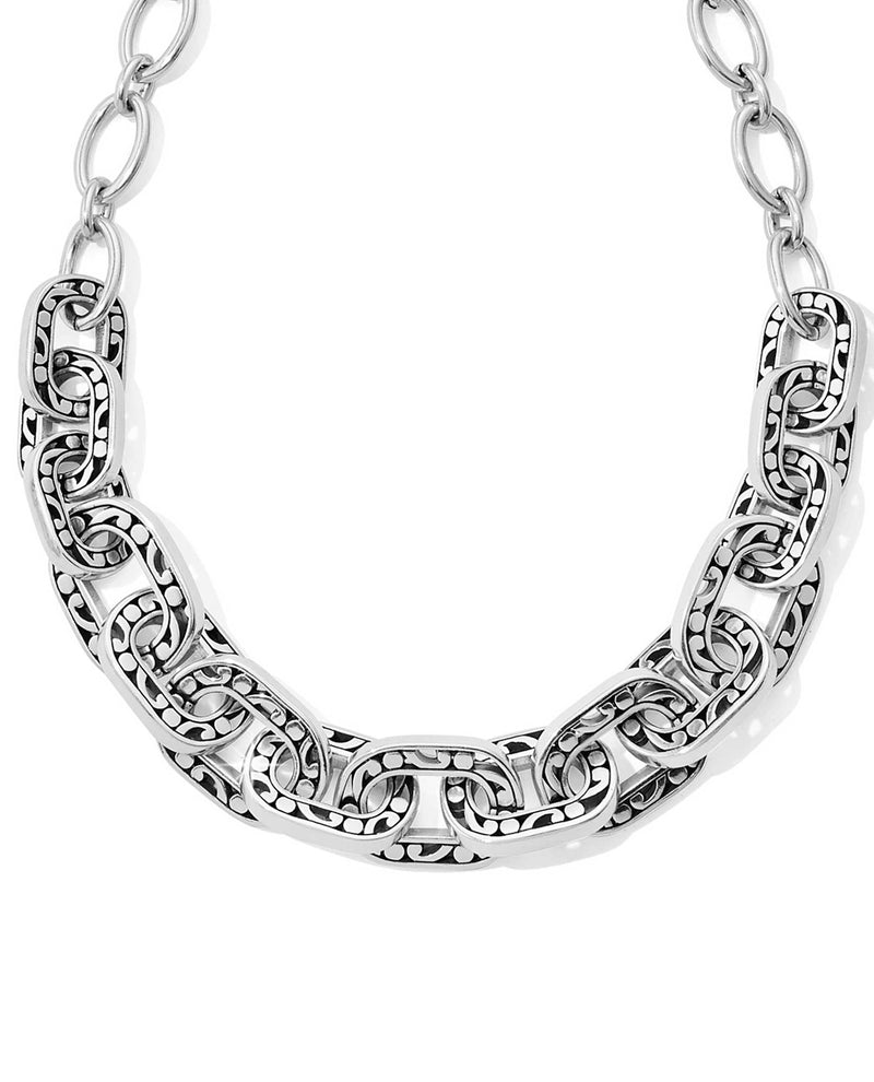 Brighton JM0960 Contempo Linx Necklace chunky silver necklace with scrolls