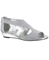 Easy Street Shoes 31-0117 Abra Lo Wedge Sandal sparkling silver low wedge sandals with open toe