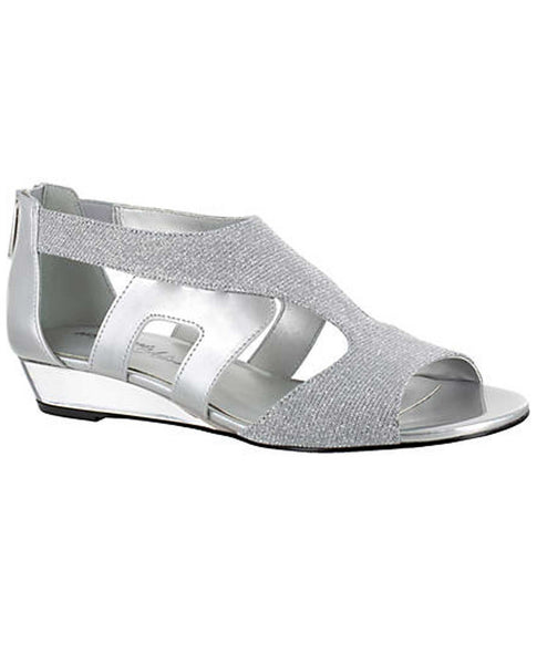 silver wedge dress shoes Easy Street Shoes Abra Lo Wedge Sandal