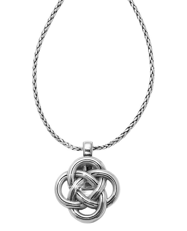 Brighton JM1200 Interlok Badge Clip Necklace silver infinity knot badge clip necklace