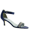 Touch Ups Isadora Satin Shoes navy strappy sandals with sparkles around the straps