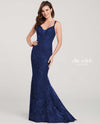 Mon Cheri 119028 Beaded Gown navy beaded gown with sweetheart neckline