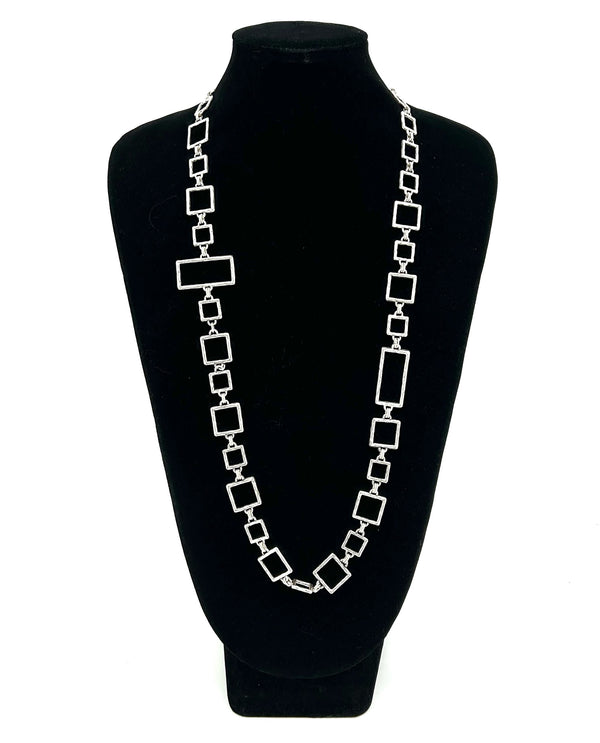 Long Rectangle & Square Necklace 1356