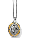 Brighton JM1762 Intrigue Convertible Locket Necklace silver oval necklace