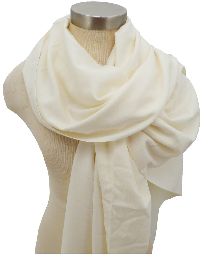 Ivory Solid Cashmere Scarf