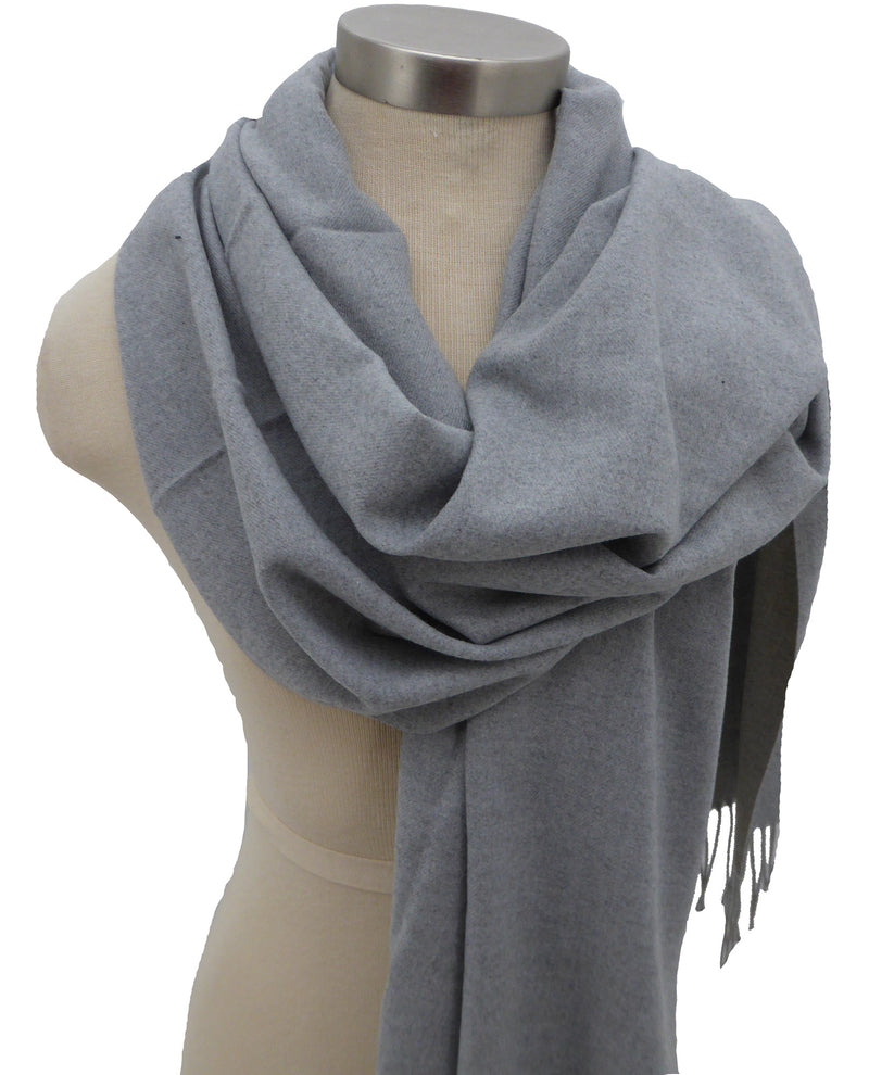 Light Grey Solid Cashmere Scarf