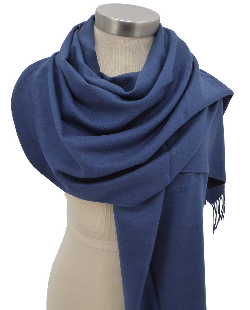 Navy Solid Cashmere Scarf