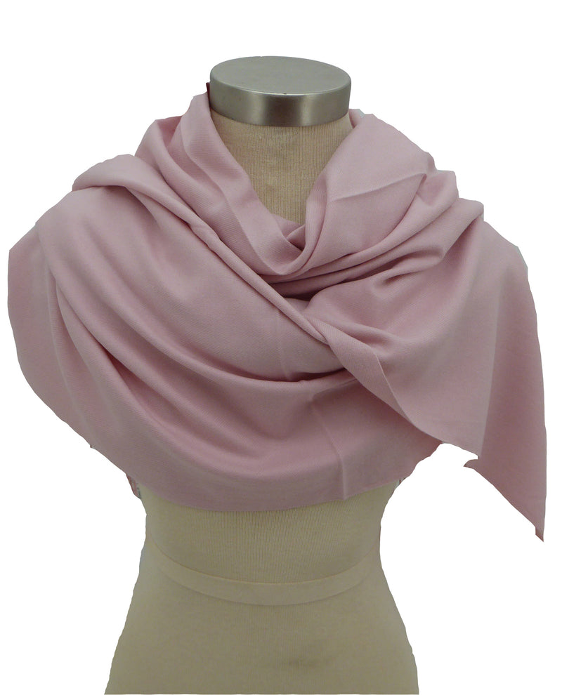 Pink Solid Cashmere Scarf