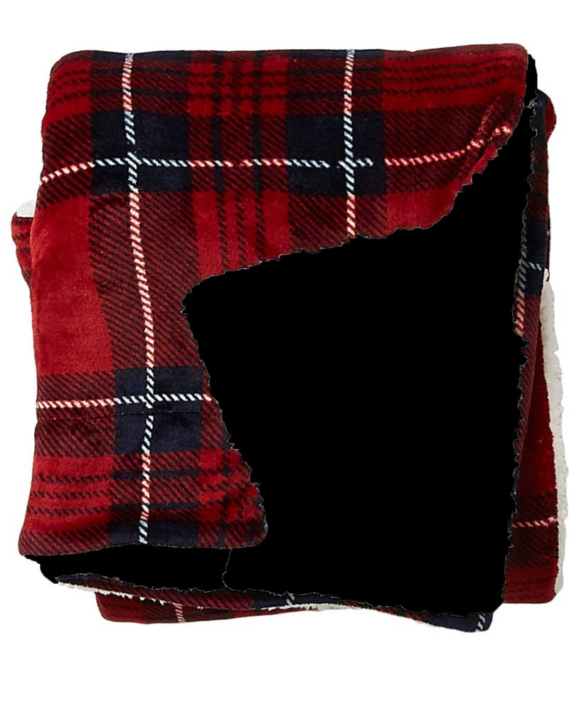 Whip Stitch Sherpa Throw Red