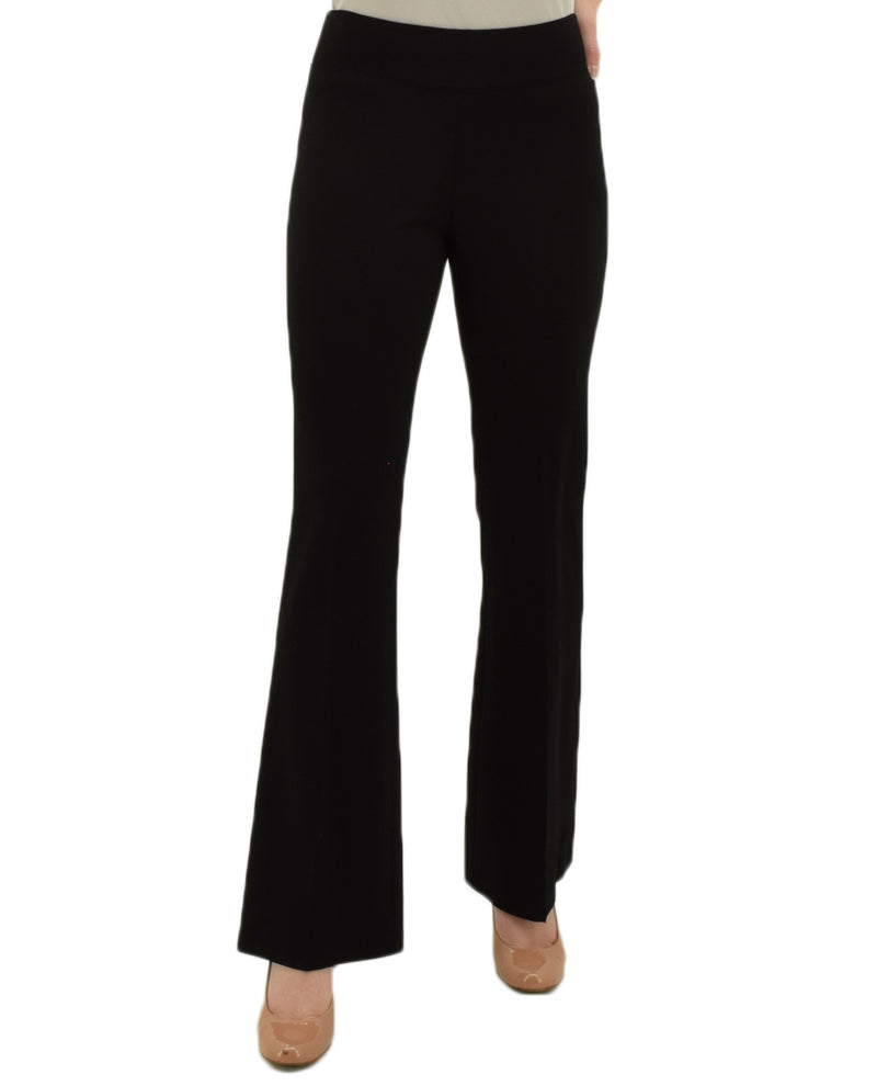 Insight NY Bootcut Solid Scuba Pants in black are heavy weight both slimming and smoothing pants