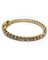 Gold Clear Prongless Large Crystal Bracelet 