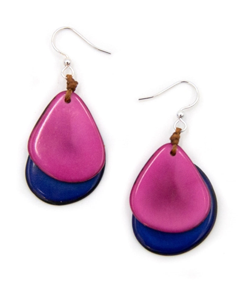 TAGUA 1E410 FIESTA EARRING FUCHSIA/ROYAL BLUE