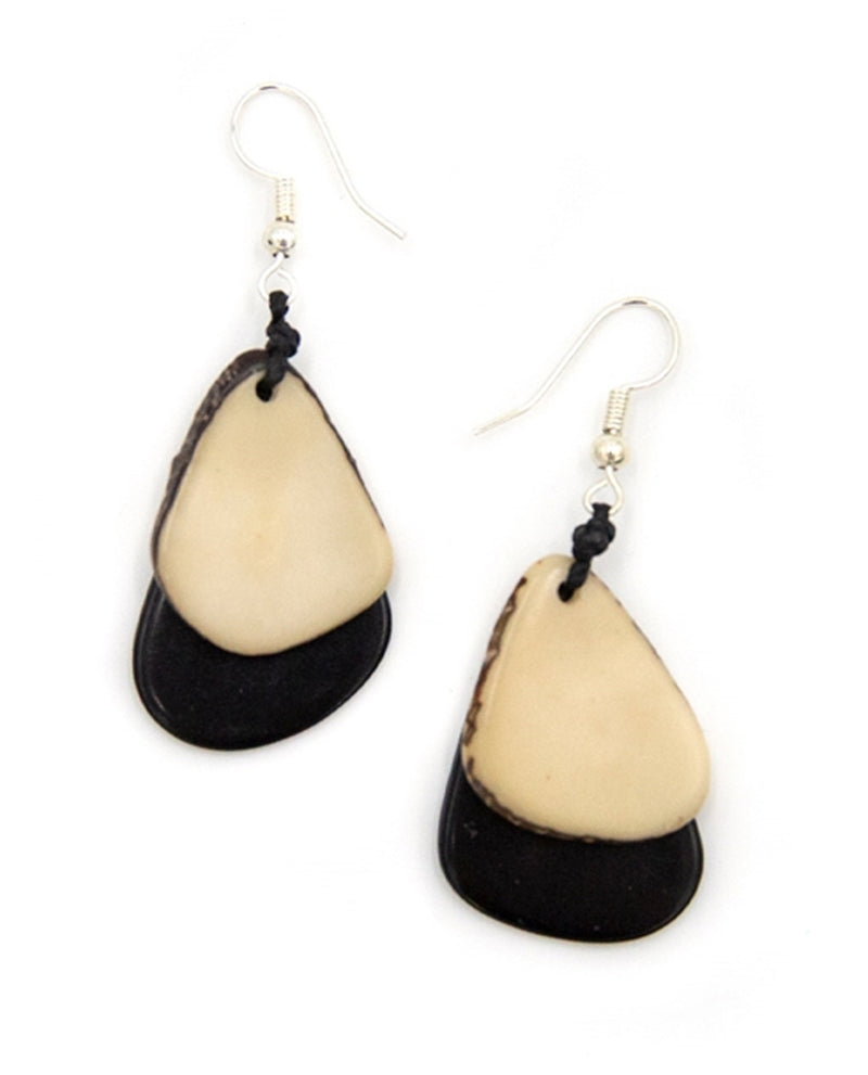 TAGUA 1E410 FIESTA EARRING IVORY/BLACK