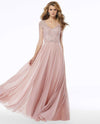 MGNY 72120 Beaded A-Line Evening Gown Blush