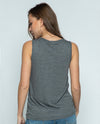 Vocal 18514T Charcoal Tank Top with Stones 