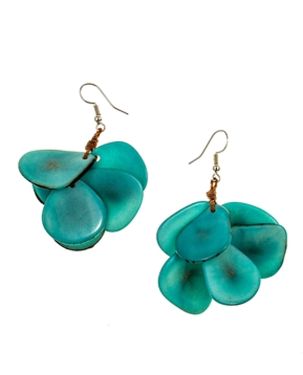 Turquoise Organic Tagua 1E715 Mariposa Earring