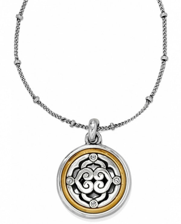 Silver gold Brighton JL0472 Intrigue Small Necklace with Swarovski two toned round design 