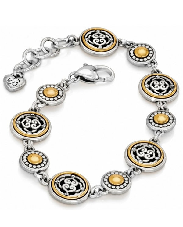 Silver gold Brighton JB7872 Intrigue Bracelet with round pierced medallions  