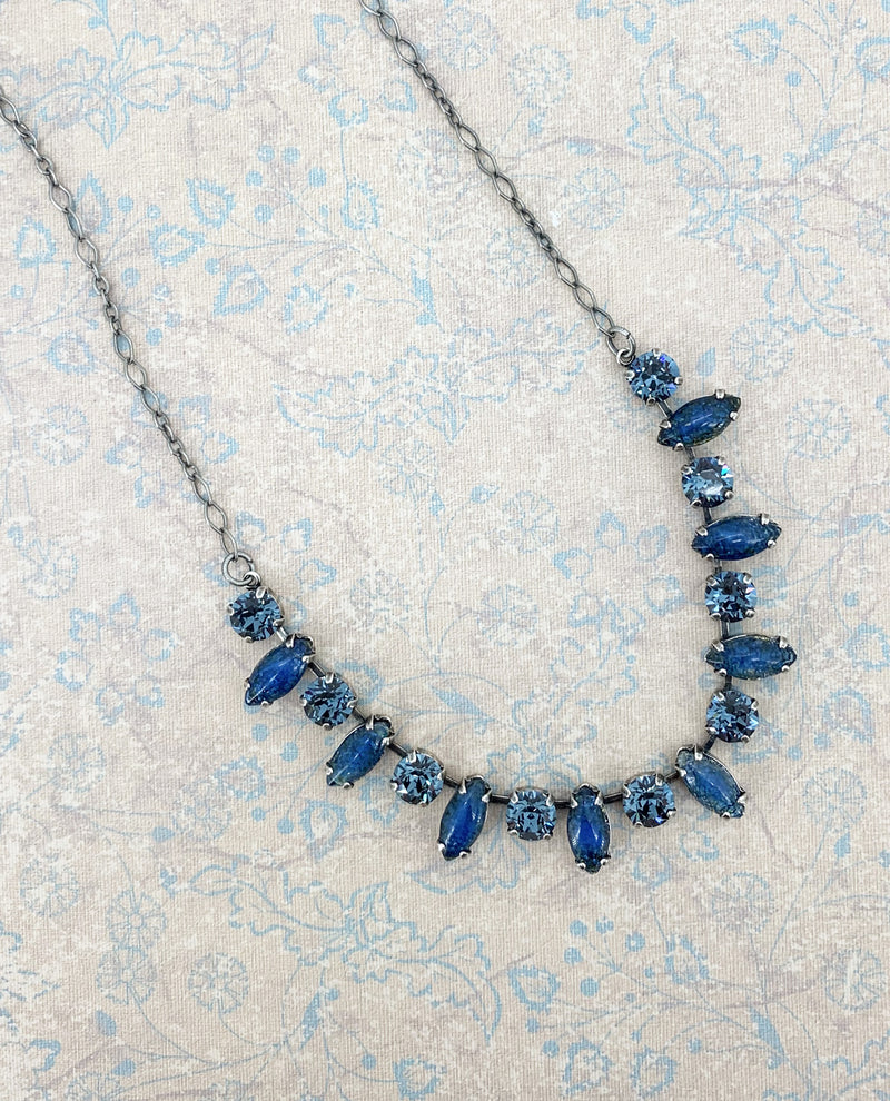 W-Vintage Navette Necklace-Denim