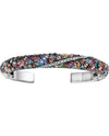 Silver multi Brighton JF3951 Trust Your Journey Double Hinged Bangle with pastel Swarovski gems
