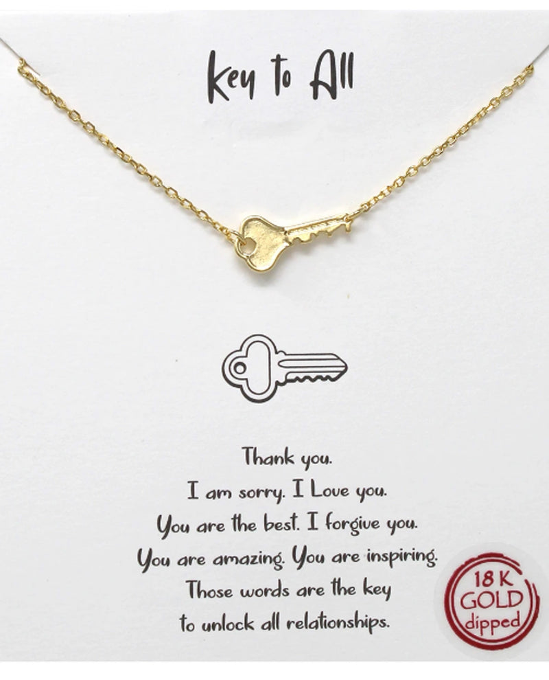 Key To It All Necklace BJNA097 GOLD