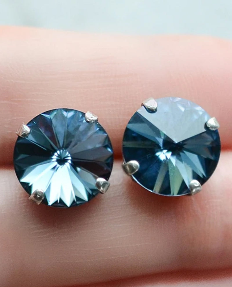 Rachel Marie Designs Janna Earrings Denim Crystal