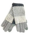 LIGHT GREY Stripe Knit Glove