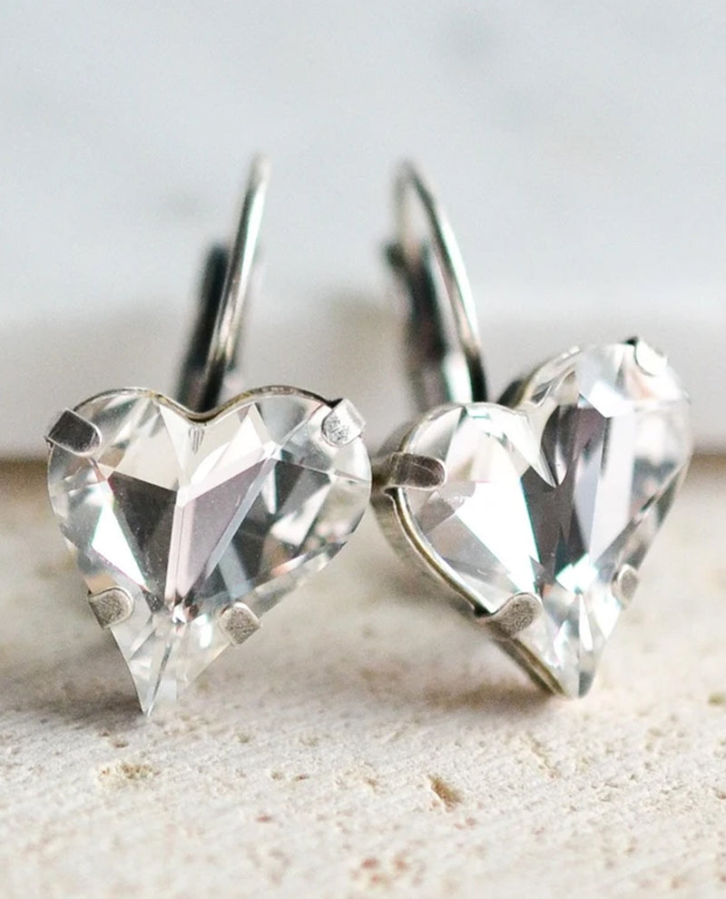 Rachel Marie Designs Lucy Lever Back Crystal Heart Earrings