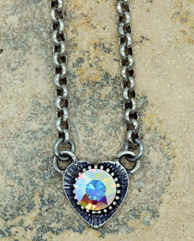 Rachel Marie Designs Darla Heart Necklace Aurora borealis