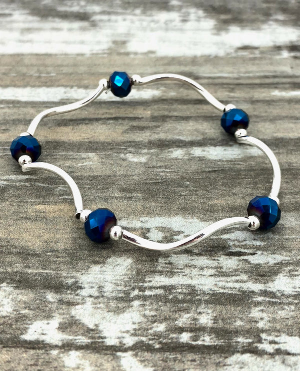 My Fun Colors 809 Crystal Bracelet-Electric Navy