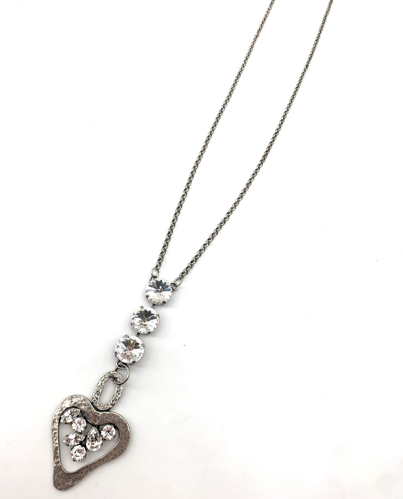 Rachel Marie Designs Kristan Hammered Heart Necklace CLEAR