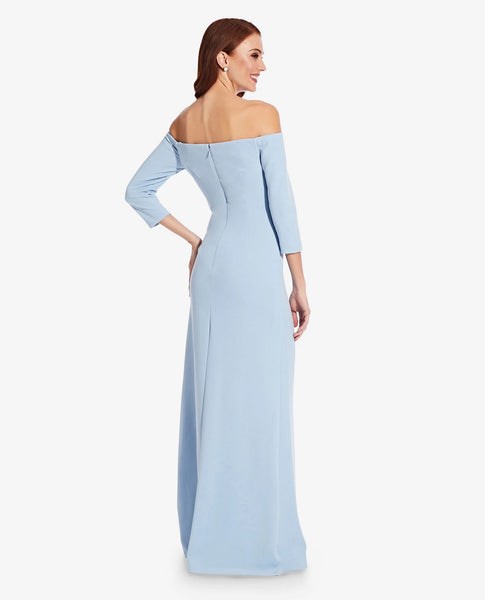 Adrianna Papell AP1E207024 Off Shoulder Crepe Dress