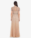 Adrianna Papell 091904940 Argyle Beaded Cap Sleeve Dress CHAMPAGNE
