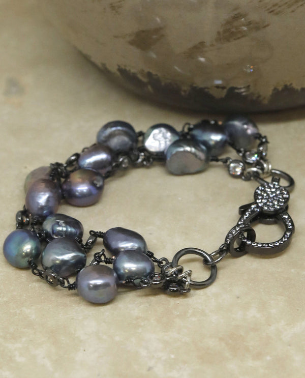 RACHEL MARIE DESIGNS CAIRO PEARL & CZ BRACELET