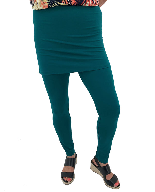 Pure Essence 210-2502FS Legging With Skirt Overlap Teal