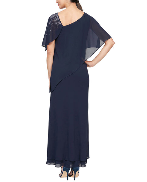 evening dress with overlay Alex Evenings 8192003 Long Overlay Dress