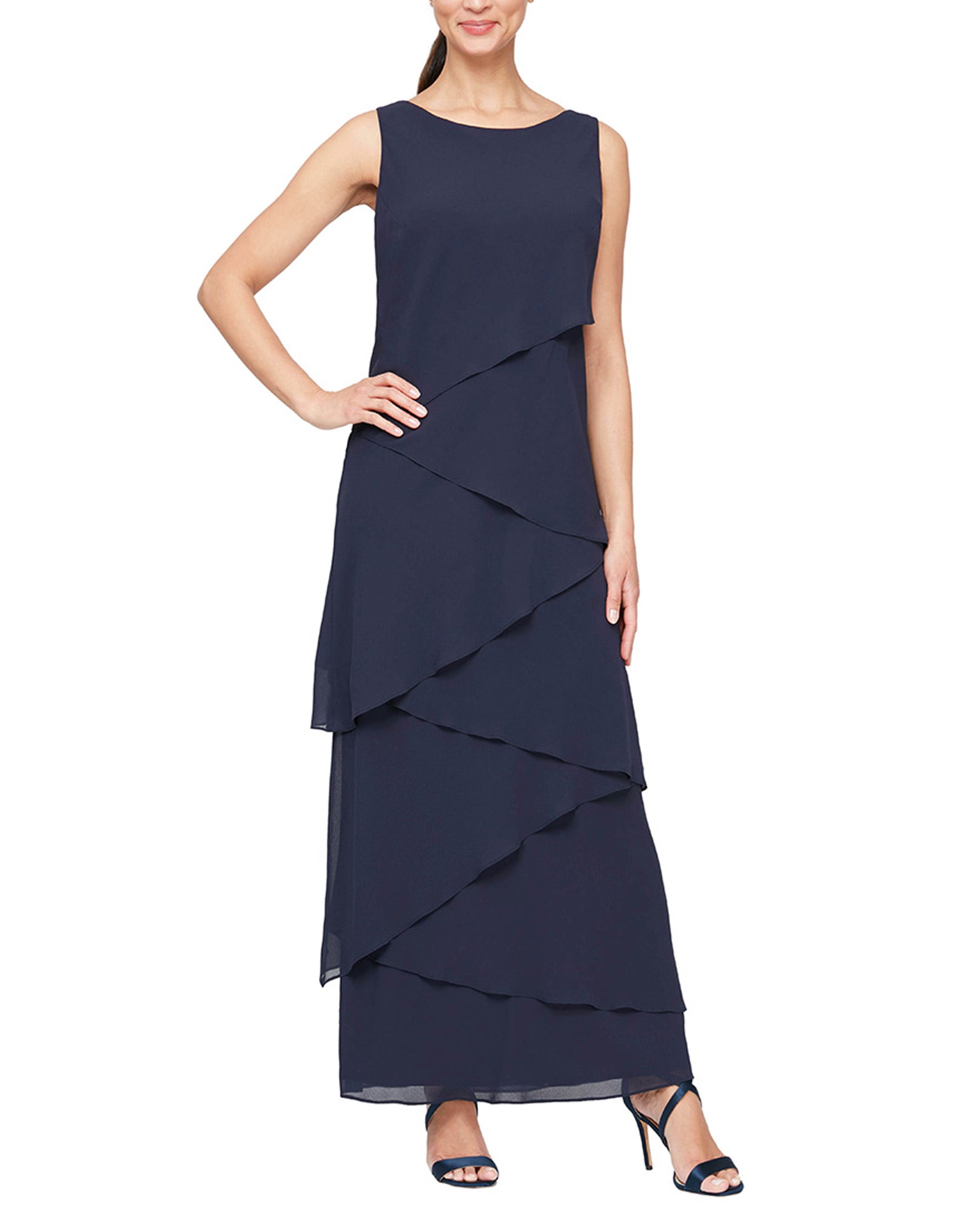 Alex Evening 8192001 Asymmetrical Tiered With Jacket | Mother Of The ...