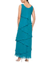 Alex Evening 8192001 Asymmetrical Tiered With Jacket Teal