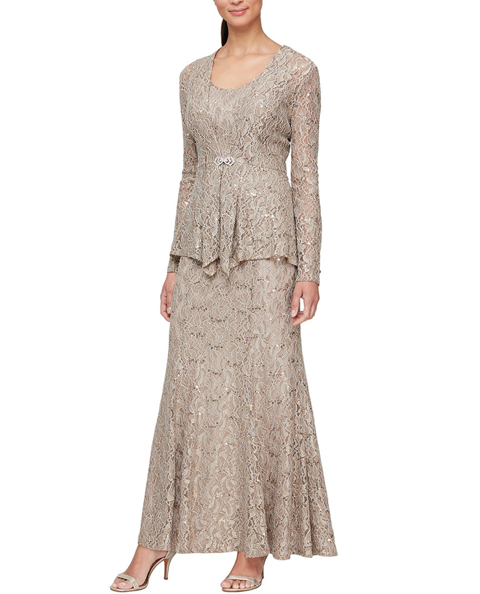 ALEX EVENINGS 84122452 WOMEN'S LACE JACKET DRESS