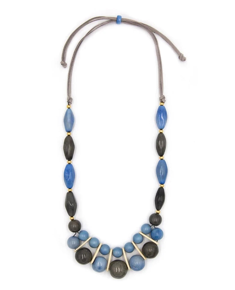Organic Tagua SC039 Susy Necklace Blue
