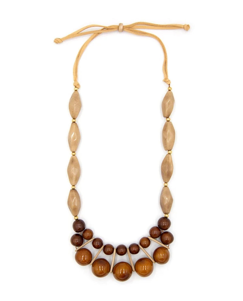 Organic Tagua SC039 Susy Necklace Brown
