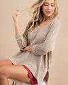 ee:some SK2207 Ribbon Boxy Sweater Oatmeal