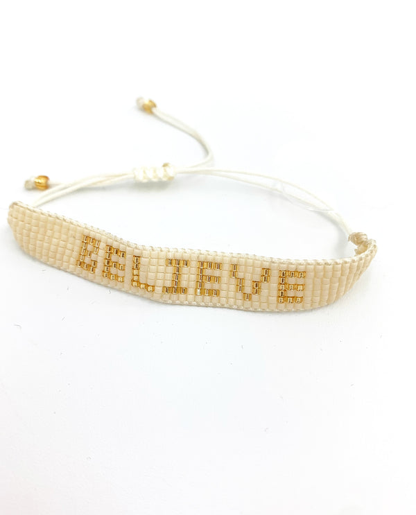 Believe Adjustable Bead Bracelet B0428