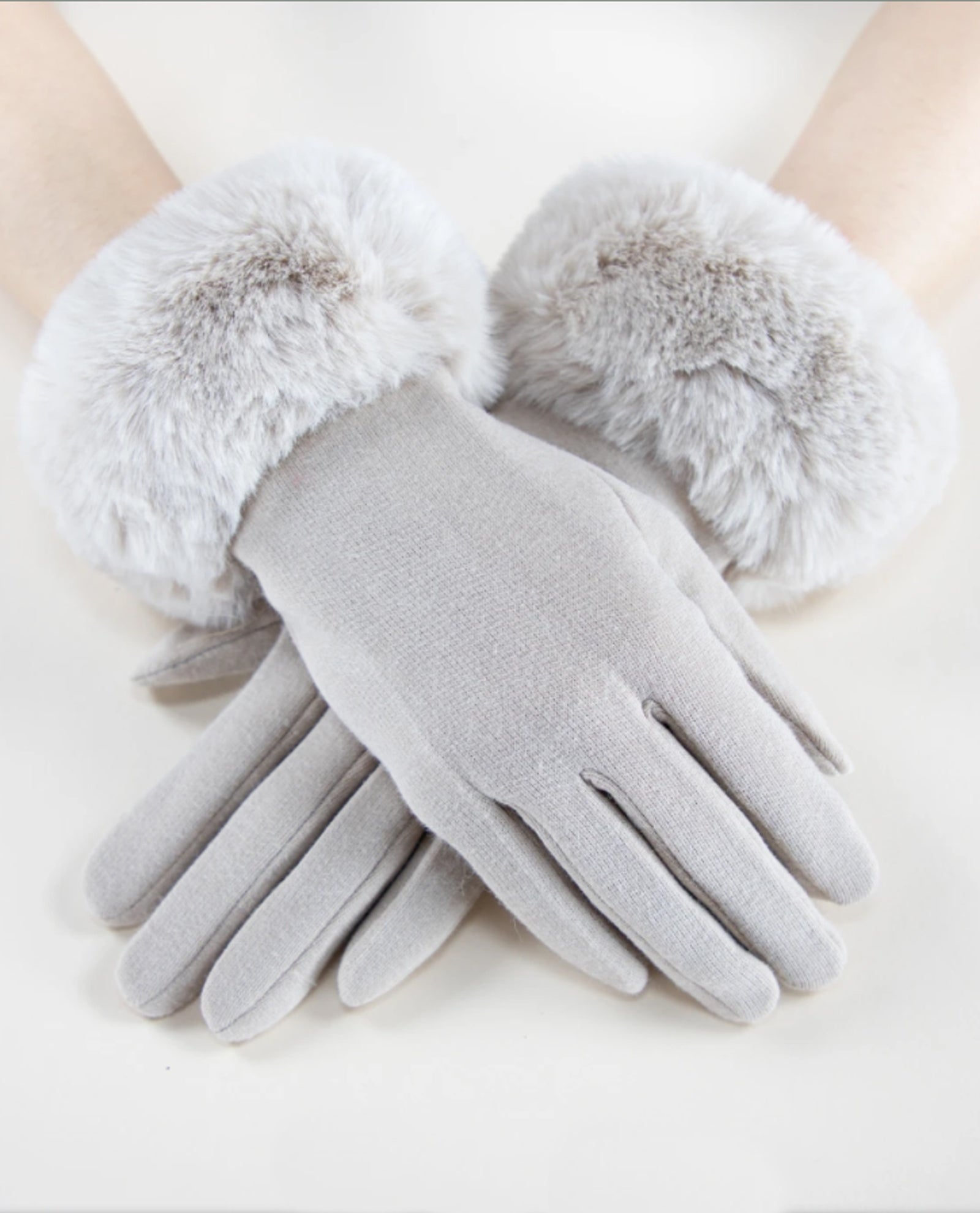 Faux Fur Cuff Tech Gloves GL122701