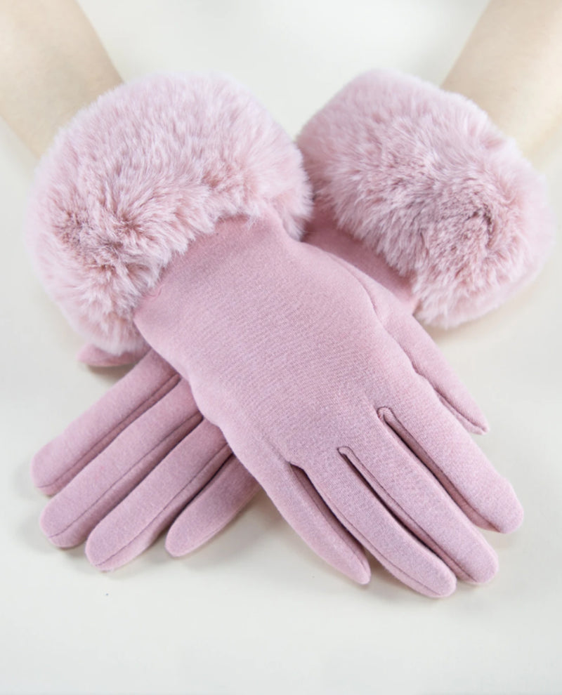 Faux Fur Cuff Tech Gloves GL12270 Deep Sea